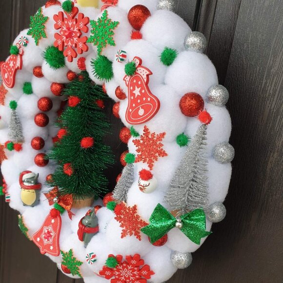 Totoro Wreath Mini Figurine Spirted Away Studio Ghibli Christmas Home Wall Decor - Picture 4 of 12